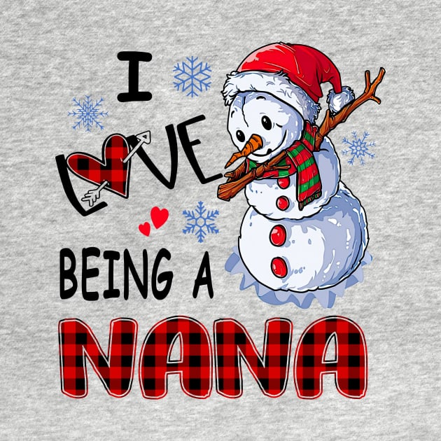 Chirstmas Snowman I Love Being A Nana by cogemma.art